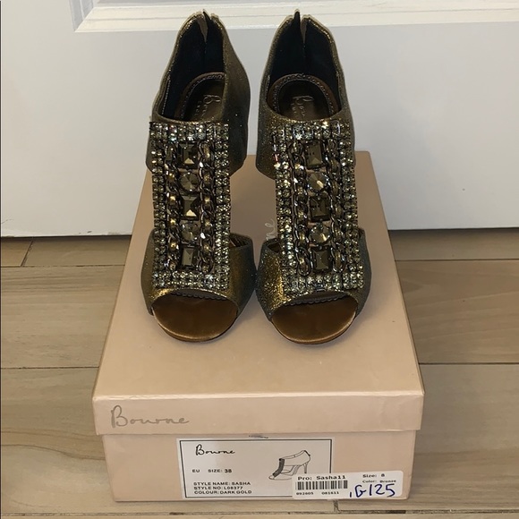 Bourne Dark Gold Heels - Picture 2 of 7